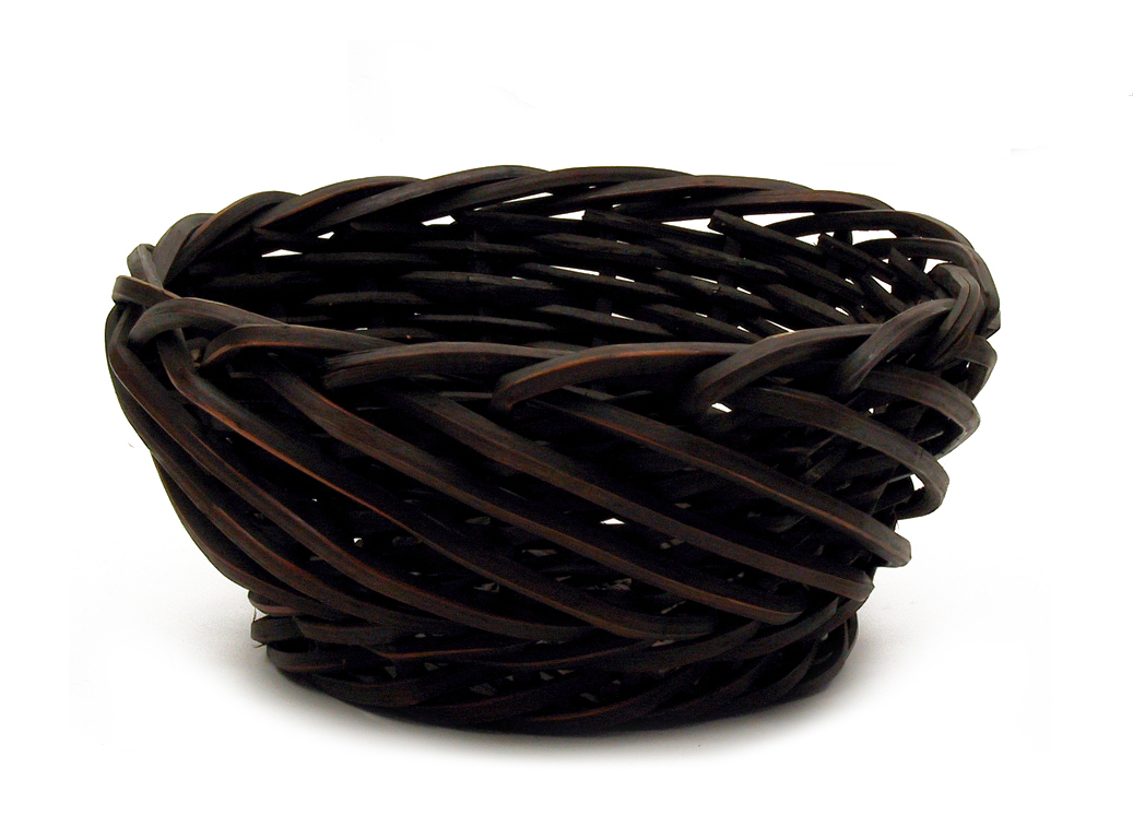 6938 12 In. Round Carved Willow Bowl
