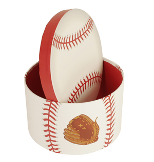 8770-bb Paperboard Baseball Box With Lid Red Trim Pack Of 2