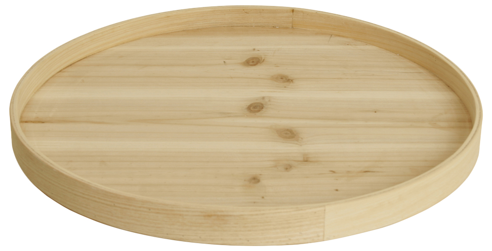 08116wb12 12 In. Round Wood Tray - Set Of 2