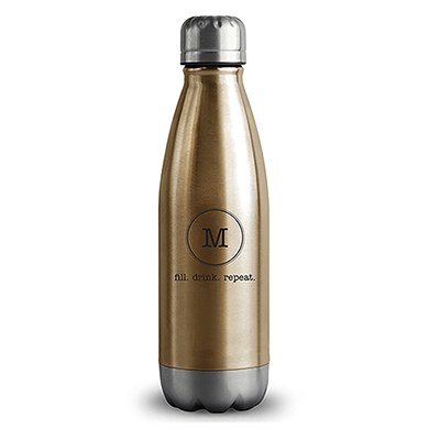T121-55 Central Park Travel Bottle, Matte Gold