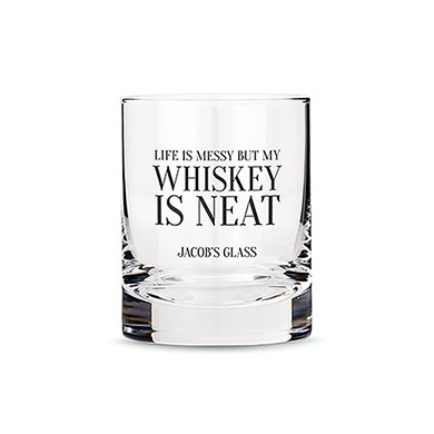 9888-p-8915-147-03 Personalized Whiskey Glasses With Whiskey Is Neat Print