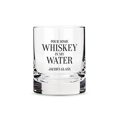 9888-p-8915-147-04 Personalized Whiskey Glasses With Whiskey In My Water Print