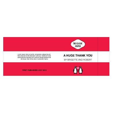 9298-8990-49-c07 Personalized Notepad Favor with Penguin Couple Red - Pack of 12