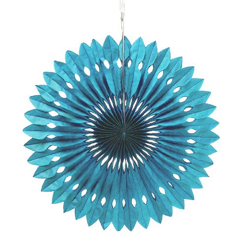 43006-11 Paper Pinwheel Decor, Peacock Blue