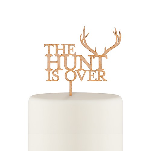 1286 The Hunt Is Over Cake Topper, Maple Laminate