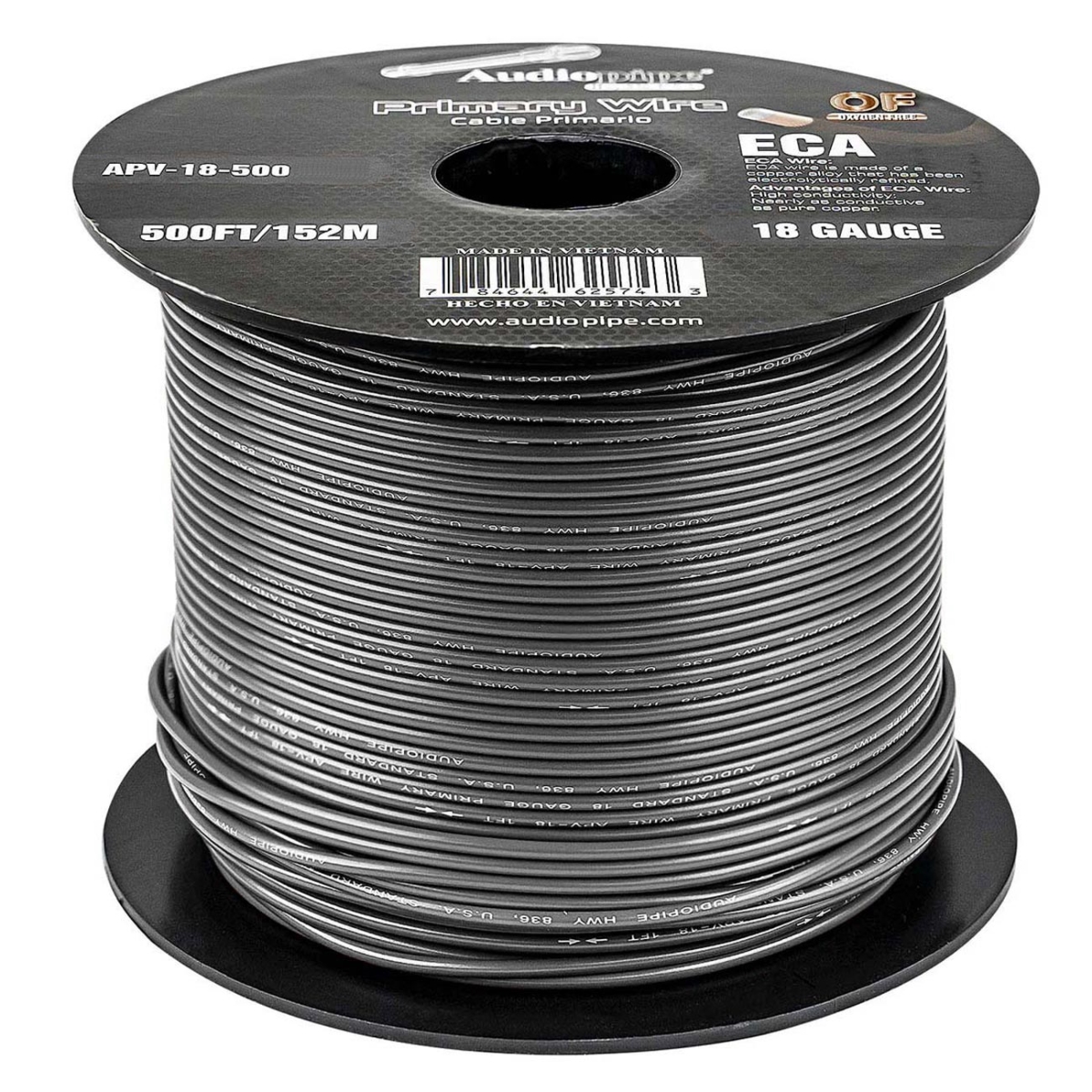 APV18500BLK 500 ft. Spool 18 Gauge Primary Wire, Black