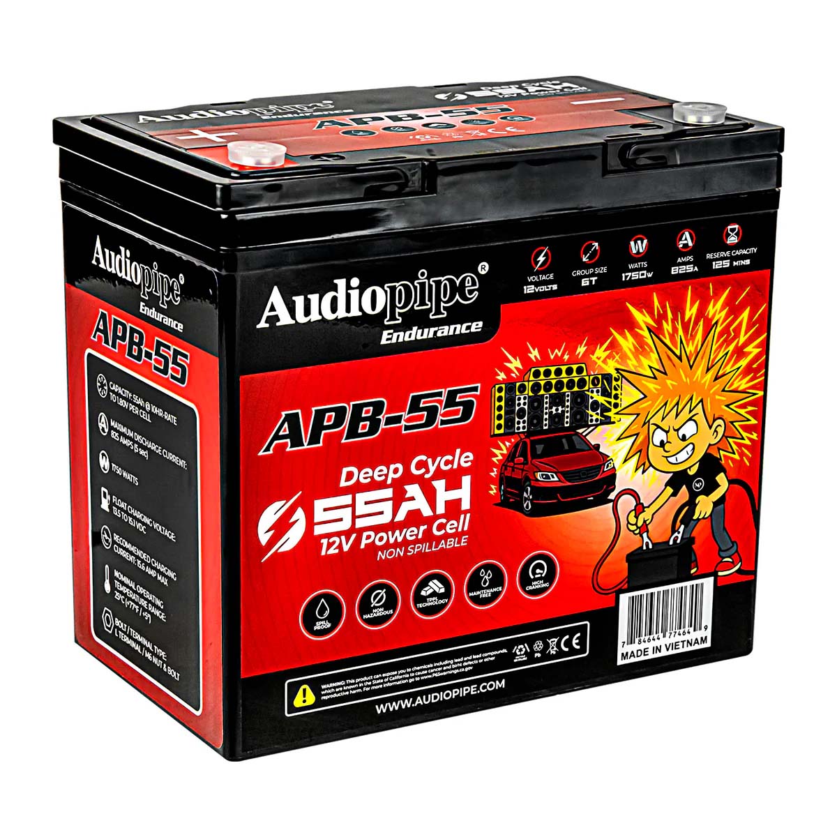 APB55 12V AGM Deep Cycle Power Cell Battery - 55Ah