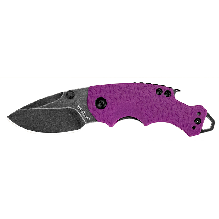 8700PURBW Shuffle Folding Knife with Black Wash, Purple