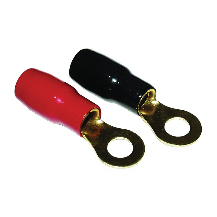 American Bass Abrt8 8 Awg Ring Terminals, Red & Black - 6 Pair