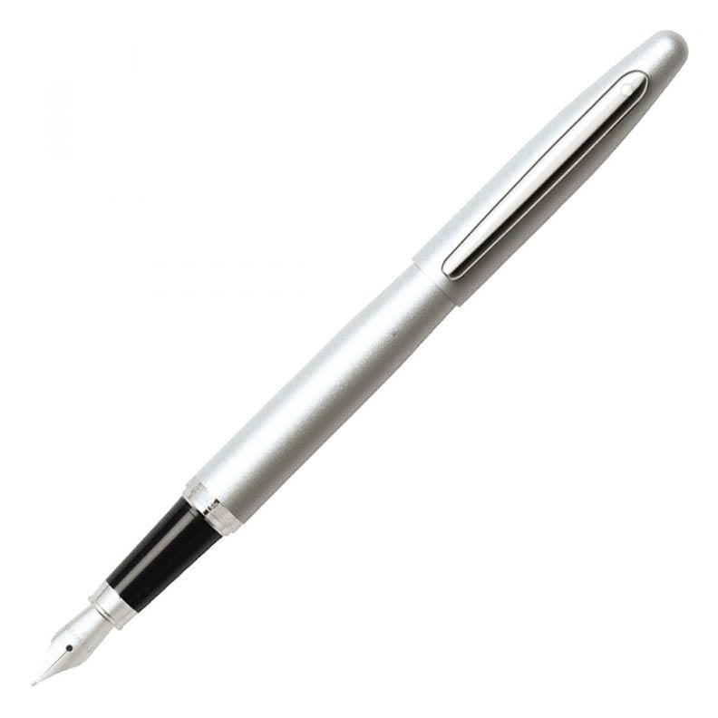 E0940043 Sheaffer Vfm Strobe Silver Fountain Pen With Fine Nib