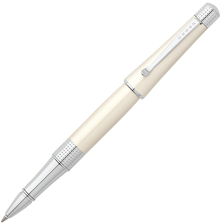 At04952 Beverly Pearlescent Rollerball Pen - White Lacquer