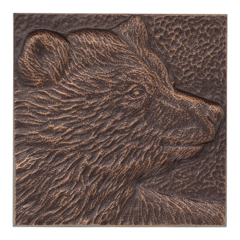 10300 8 X 8 In. Bear Indoor & Outdoor Wall Decor - Antique Copper