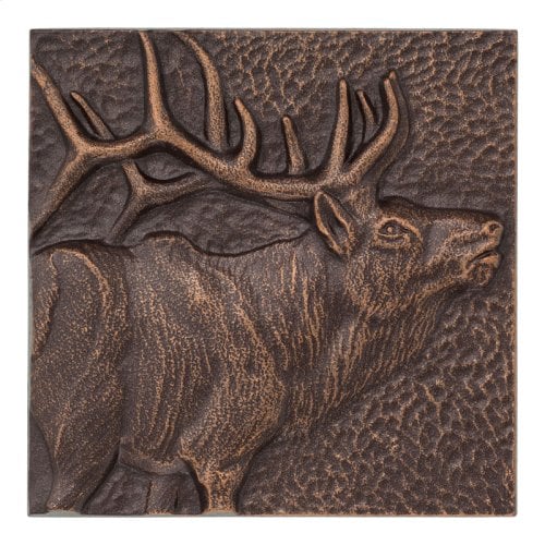 8 X 8 In. Elk Indoor & Outdoor Wall Decor - Antique Copper