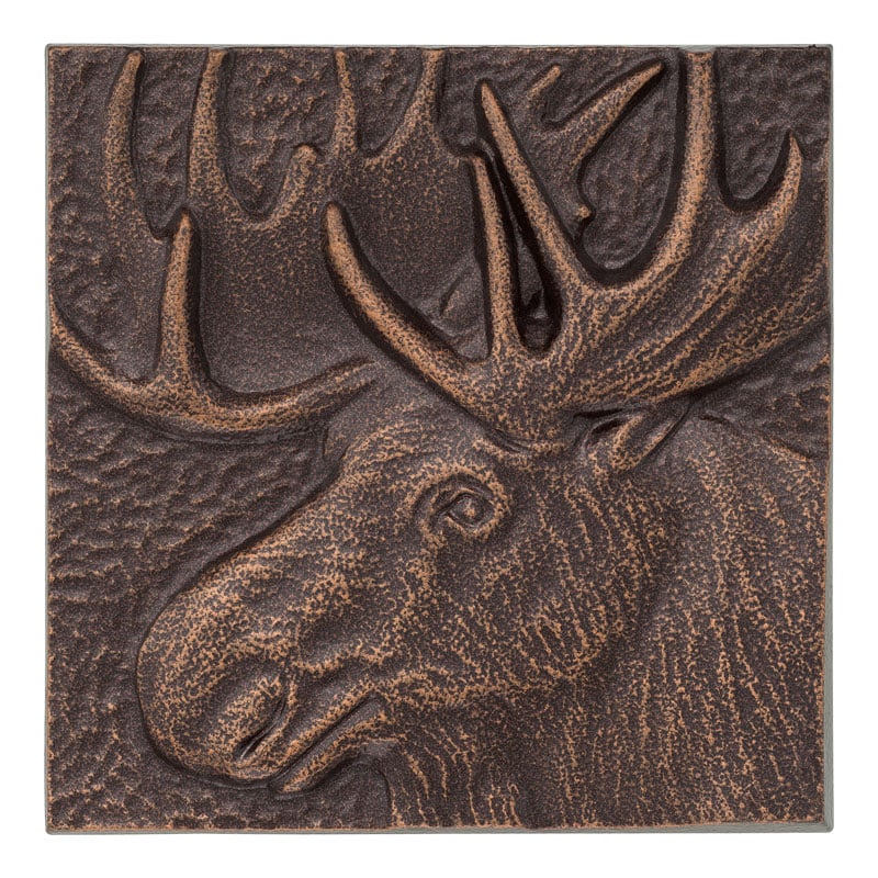 10306 8 X 8 In. Moose Indoor & Outdoor Wall Decor - Antique Copper