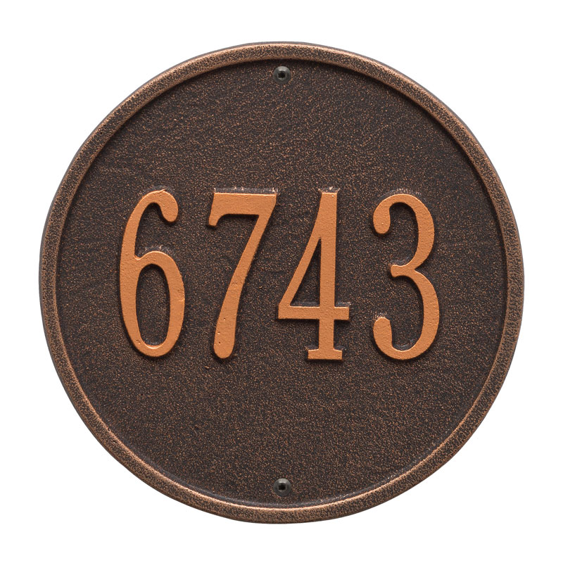 1033ob 9 In. Round Diameter Wall One Line Address Plaque, Oil Rubbed Bronze