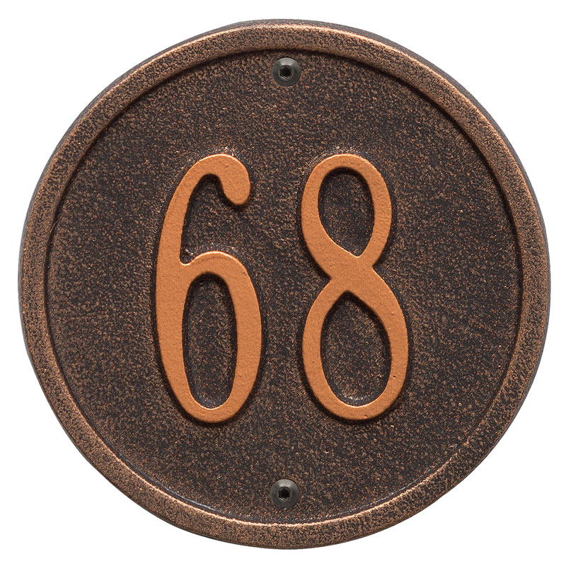1034ob 6 In. Round Diameter Wall One Line Address Plaque, Oil Rubbed Bronze
