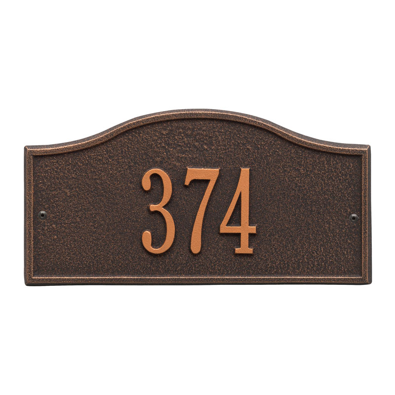 1052ob Mini Wall One Line Rolling Hills Address Plaque, Oil Rubbed Bronze