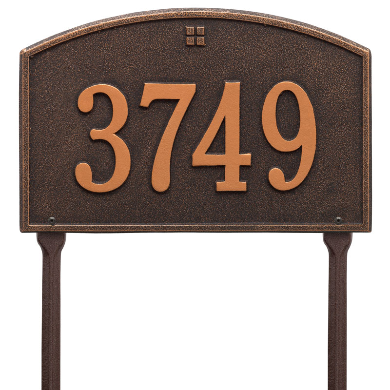 1177ob Standard Lawn One Line Cape Charles Address Plaque, Oil Rubbed Bronze