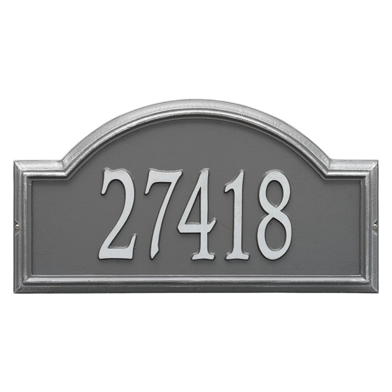 1308ps Estate Wall One Line Providence Arch Address Plaque, Pewter & Silver