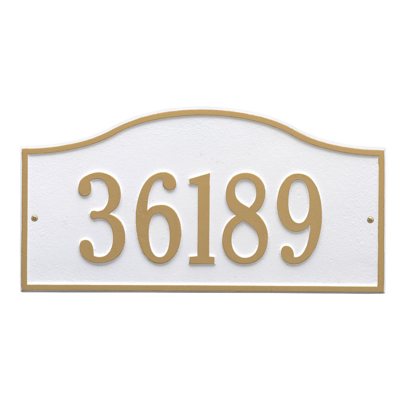 1119wg Grand Wall One Line Rolling Hills Address Plaque, White & Gold