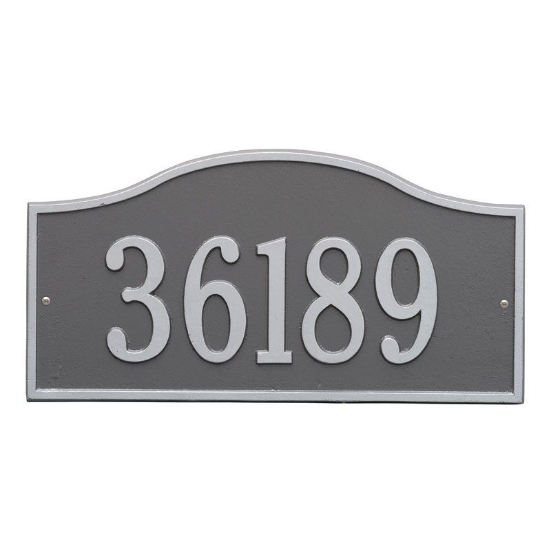 1119ps Grand Wall One Line Rolling Hills Address Plaque, Pewter & Silver