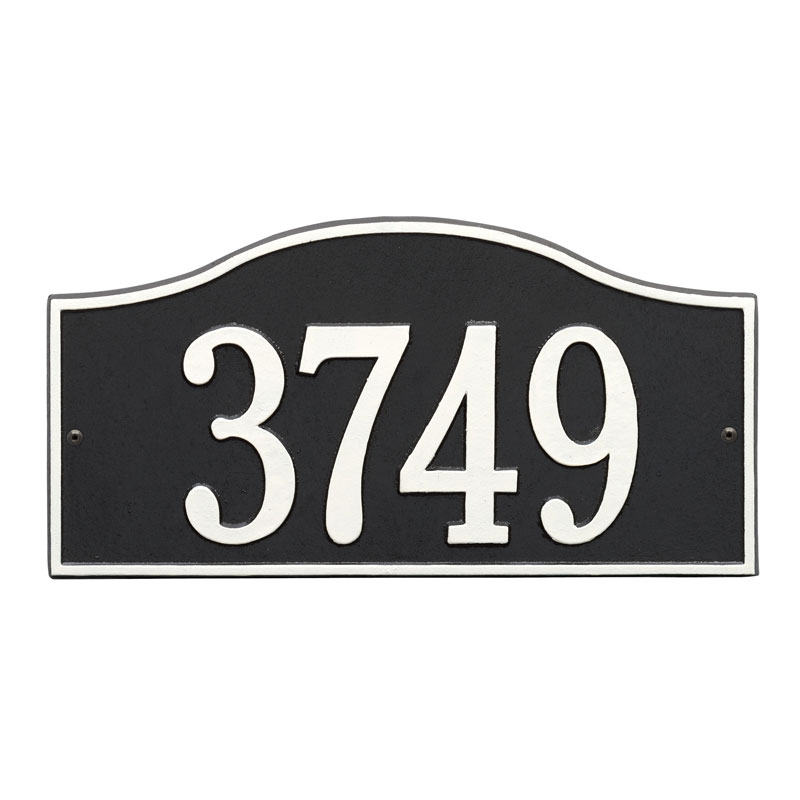 1120bw Standard Wall One Line Rolling Hills Address Plaque, Black & White