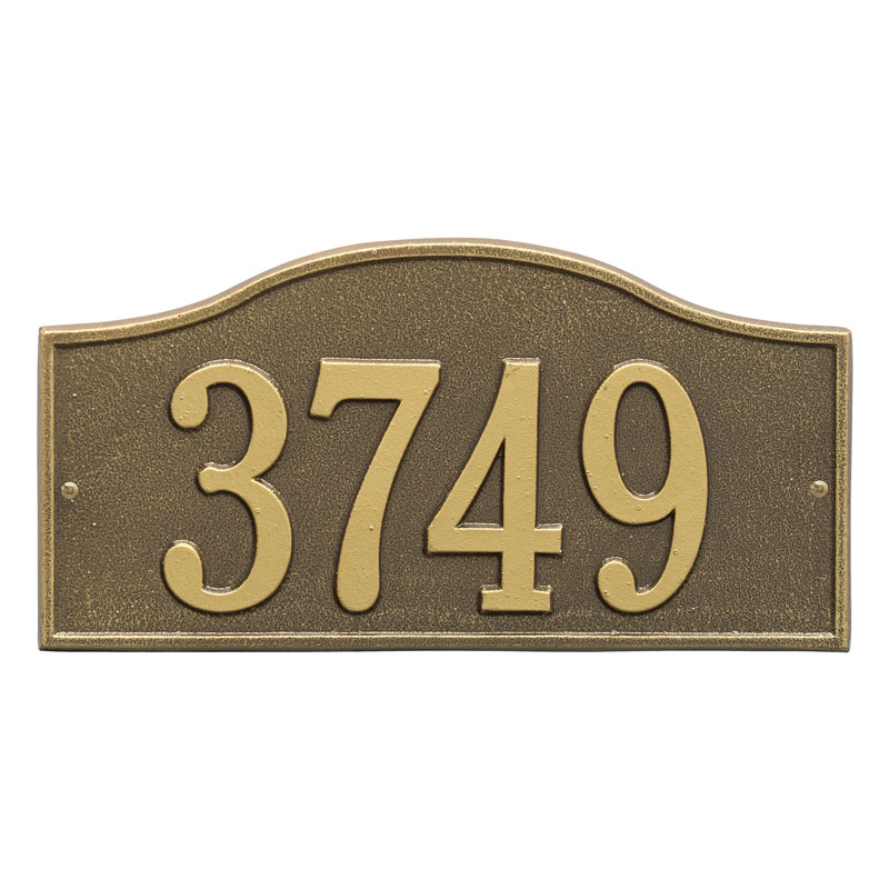 1120ab Standard Wall One Line Rolling Hills Address Plaque, Antique Brass