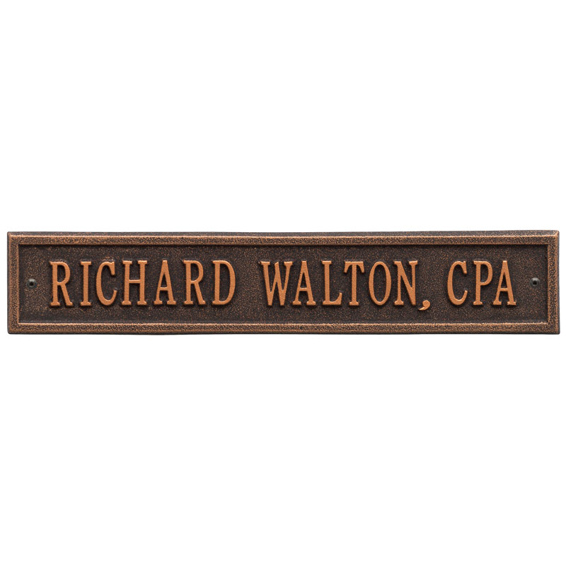 1076ob Standard Wall One Line Arch Extension Address Plaque, Oil Rubbed Bronze