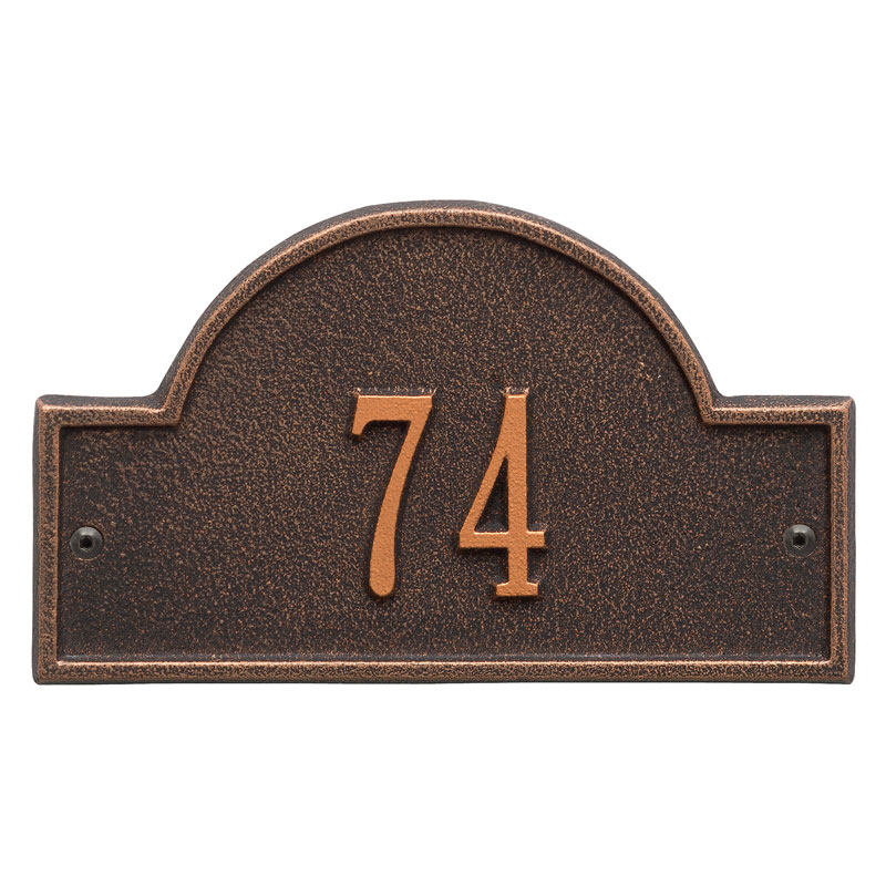 1007ob Petite Wall One Line Arch Marker Address Plaque, Oil Rubbed Bronze