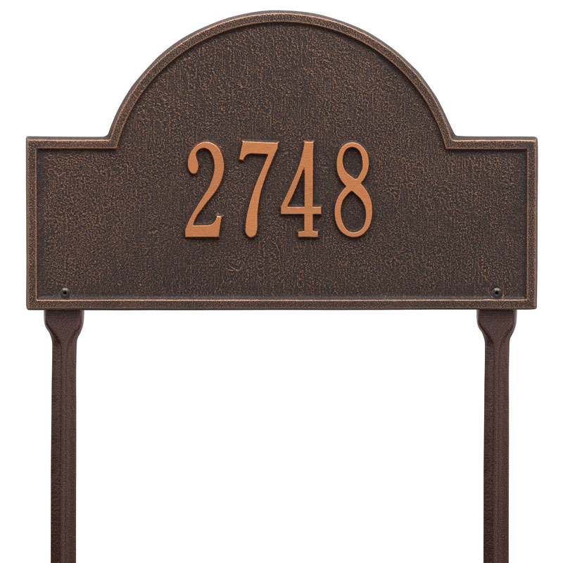 1105ob Standard Lawn One Line Arch Marker Address Plaque, Oil Rubbed Bronze
