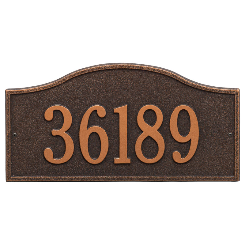 1119ob Grand Wall One Line Rolling Hills Address Plaque, Oil Rubbed Bronze