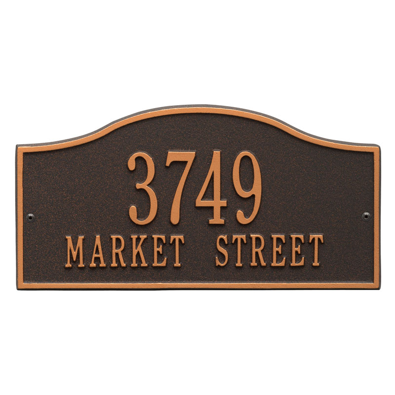 1118ob Standard Wall Two Line Rolling Hills Address Plaque, Oil Rubbed Bronze