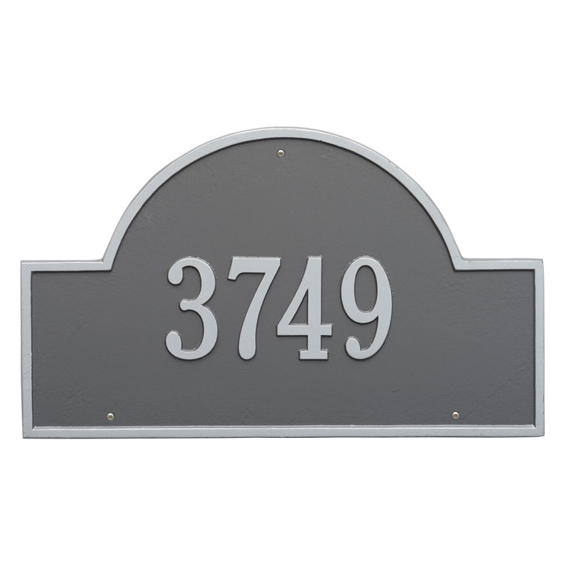 1001ps Estate Wall One Line Arch Marker Address Plaque, Pewter & Silver