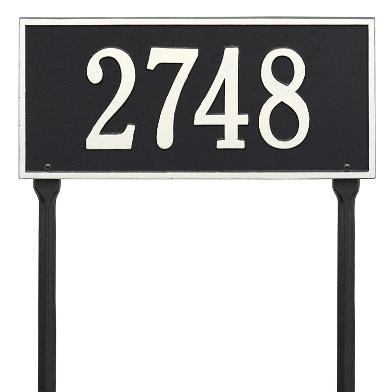 1324bw Standard Lawn One Line Hartford Address Plaque, Black & White