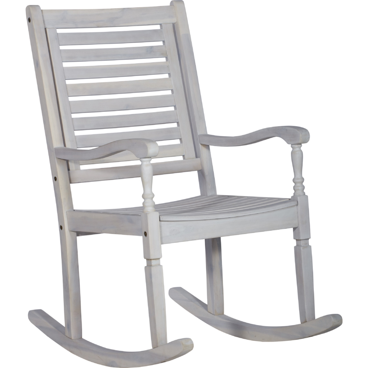 Walker Edison Furniture Owrcww Patio Wood Rocking Chair, White Wash