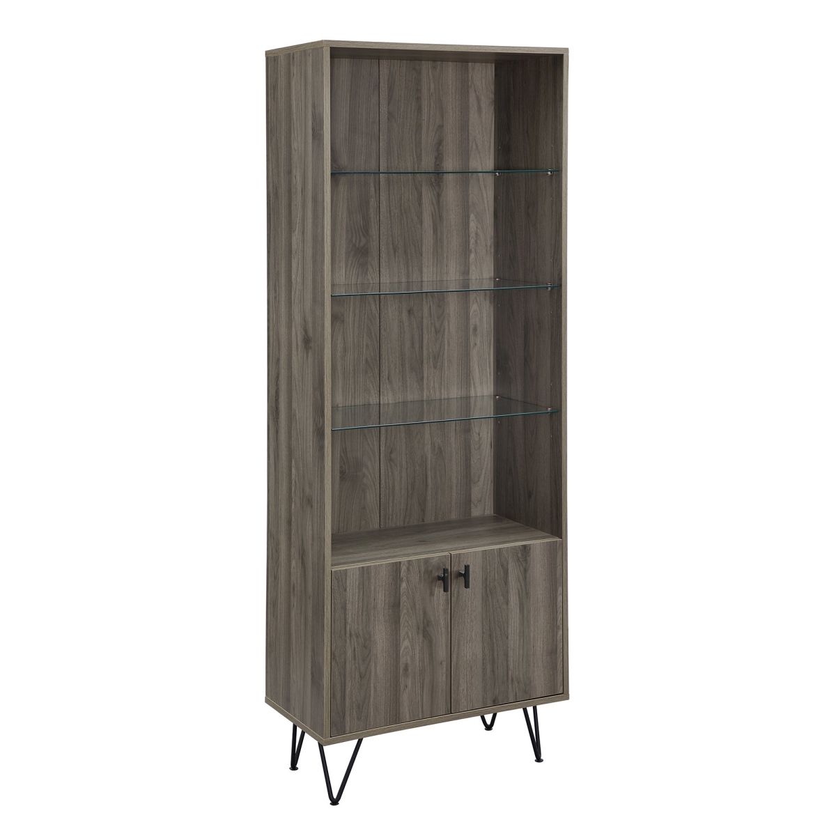 Walker Edison Furniture Bs68hutsg Mid-century Modern Storage Cabinet, Slate Grey - 68 X 26 X 14 In.