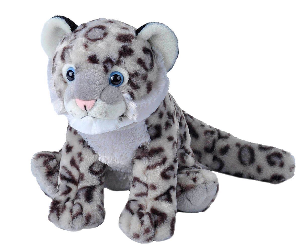 19369 12 in. Snow Leopard Cub Stuffed Animal Plush Toy