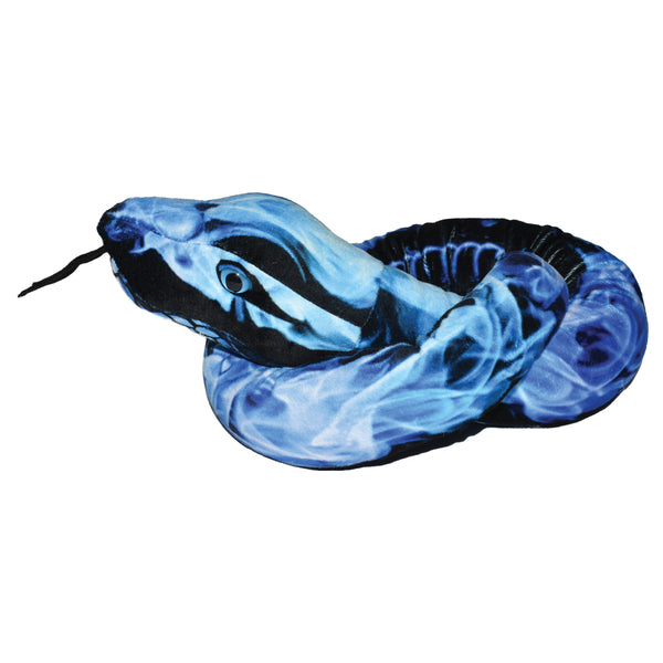 26162 54 in. Blue Flames Snake Stuffed Animal Plush Toy