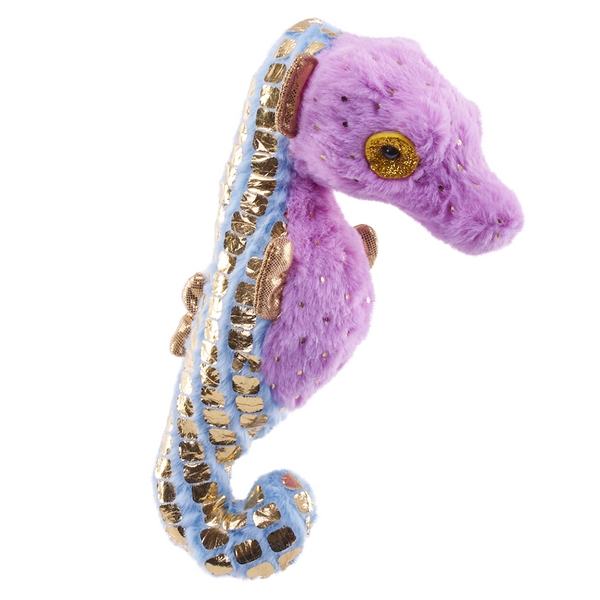 27593 6 in. Foilkins-Jr Purple Seahorse Stuffed Animal Plush Toy