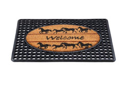 Im20x30ring-wh Welcome Horses Ring Mat