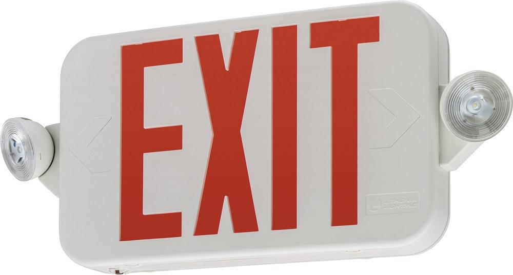 263x2h Ecc R M6 Exit Sign Combo Led - Red