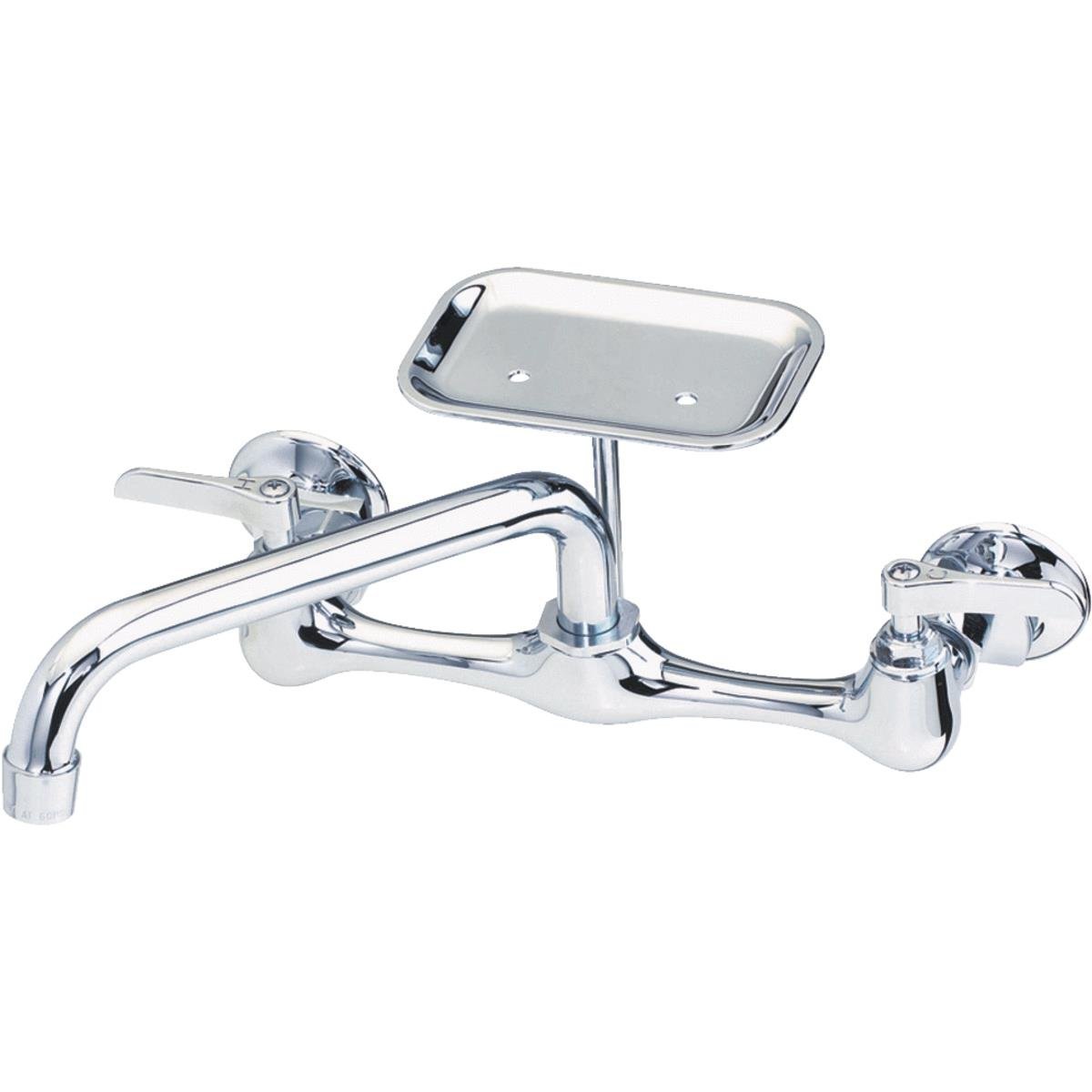 123-011nl Utility Faucet Wallmount With Soap Dish, Chrome