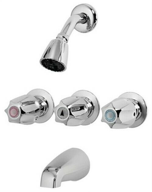 221001 Tub & Shower Faucet 3-metal Handle, Chrome