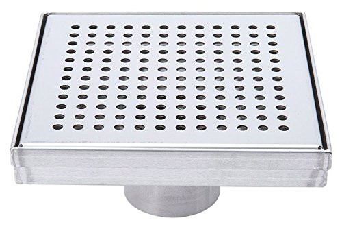 133-018s03 6 In. Square Shower Drain, Brushed Nickel