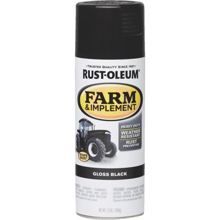 Rustoleum 280123 Farm Paint, Gloss Black - 12 Oz