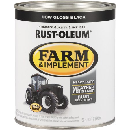 Rustoleum 280107 Farm Paint, Low Gl Black - 1 Qt.