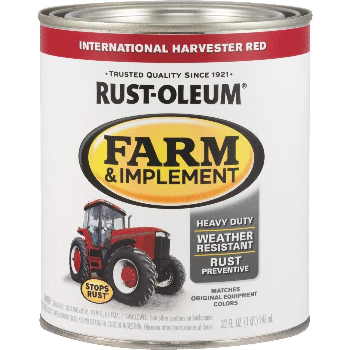 Rustoleum 280109 Farm Paint, Intl Hvstr Red - 1 Qt.