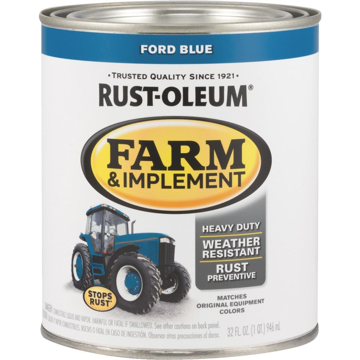 Rustoleum 280153 Farm Paint, Ford Blue - 1 Qt.