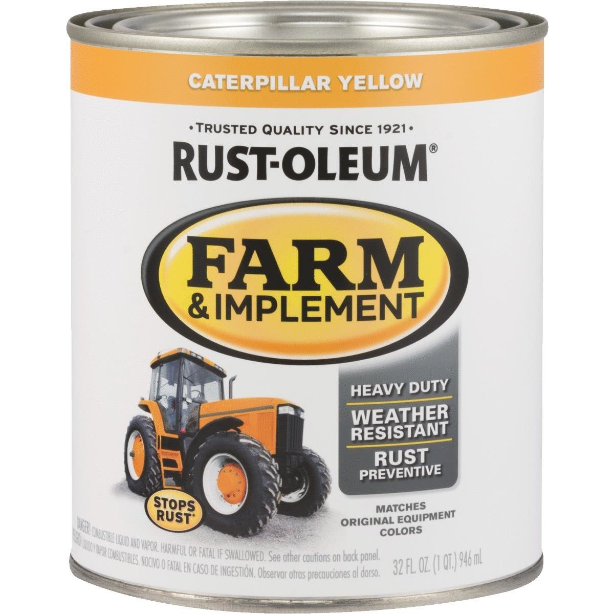 Rustoleum 280163 Farm Paint, Cat Yellow - 1 Qt.
