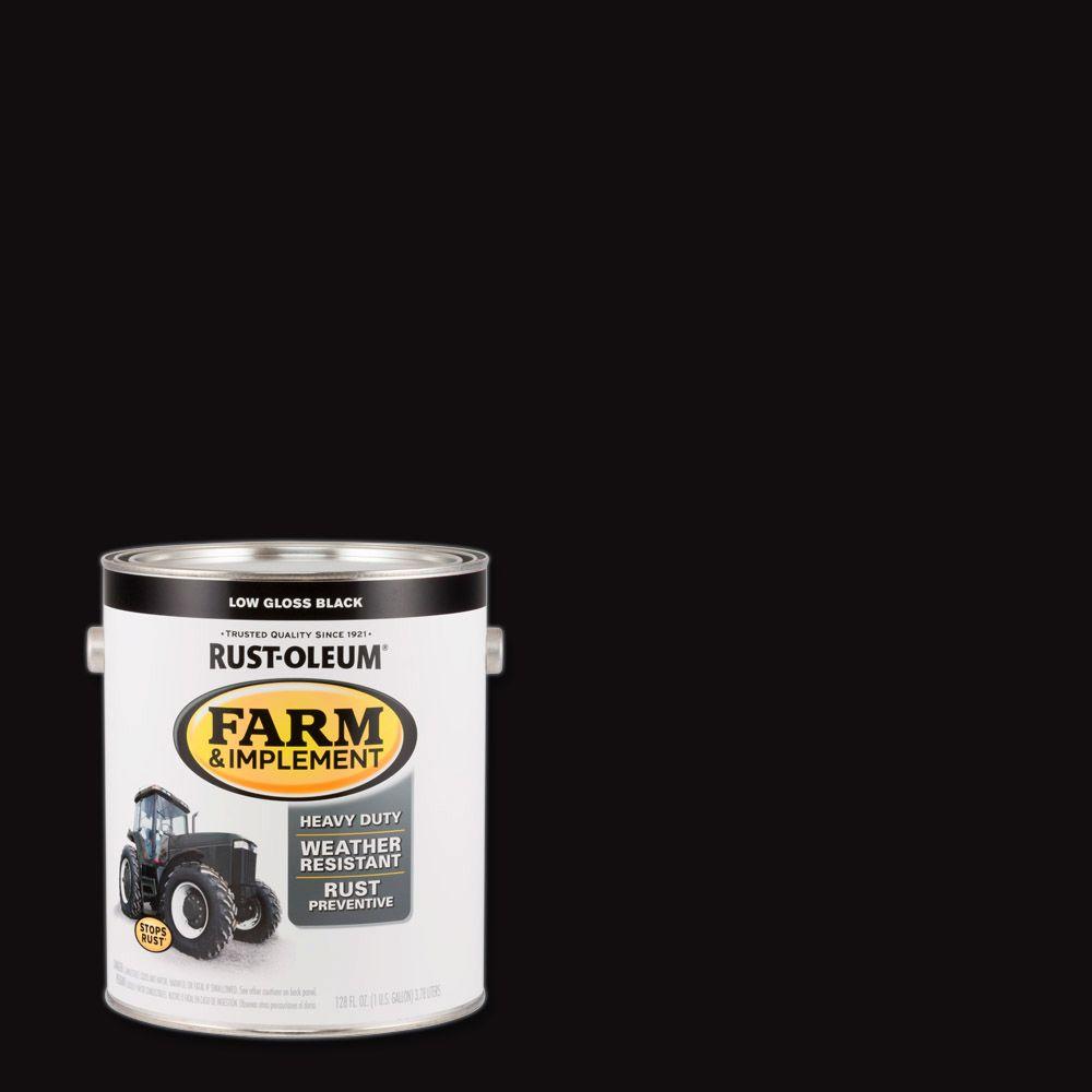 Rustoleum 280168 1 Gal Farm Paint Low, Gloss Black - Pack Of 2